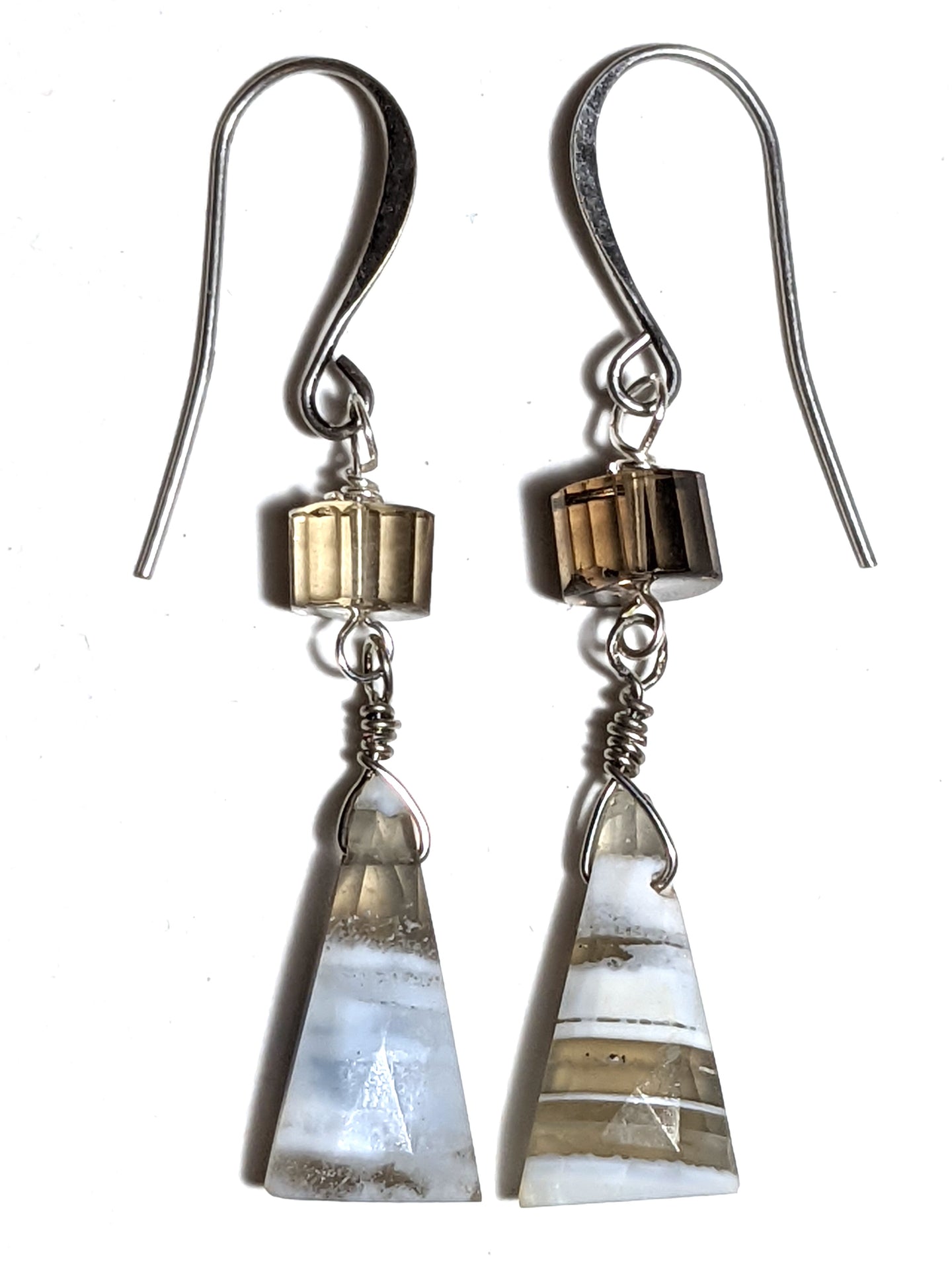 opal & smoky quartz earrings # 4