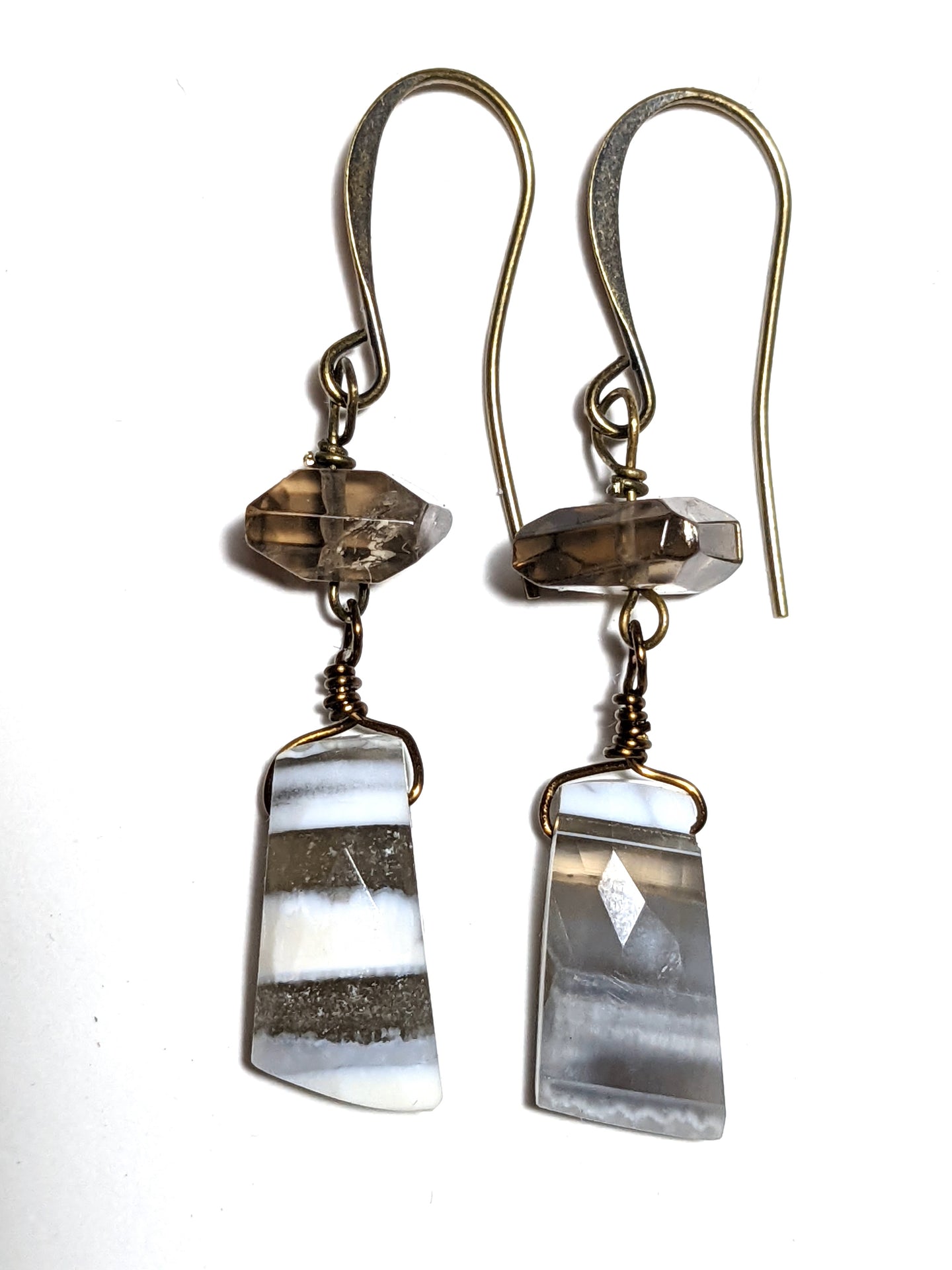 opal & smoky quartz earrings # 5