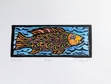 fish lino print