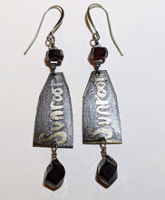 pine tree & garnet earrings