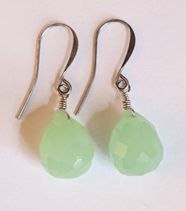 Pale Green Glass Earrings - Sunroot Studio