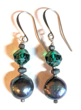 pearl & czech glass earrings - sunroot studio