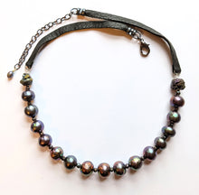 pearls & leather necklace - sunroot studio