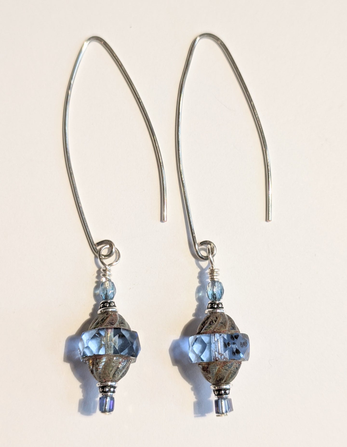 periwinkle czech glass earrings - sunroot studio