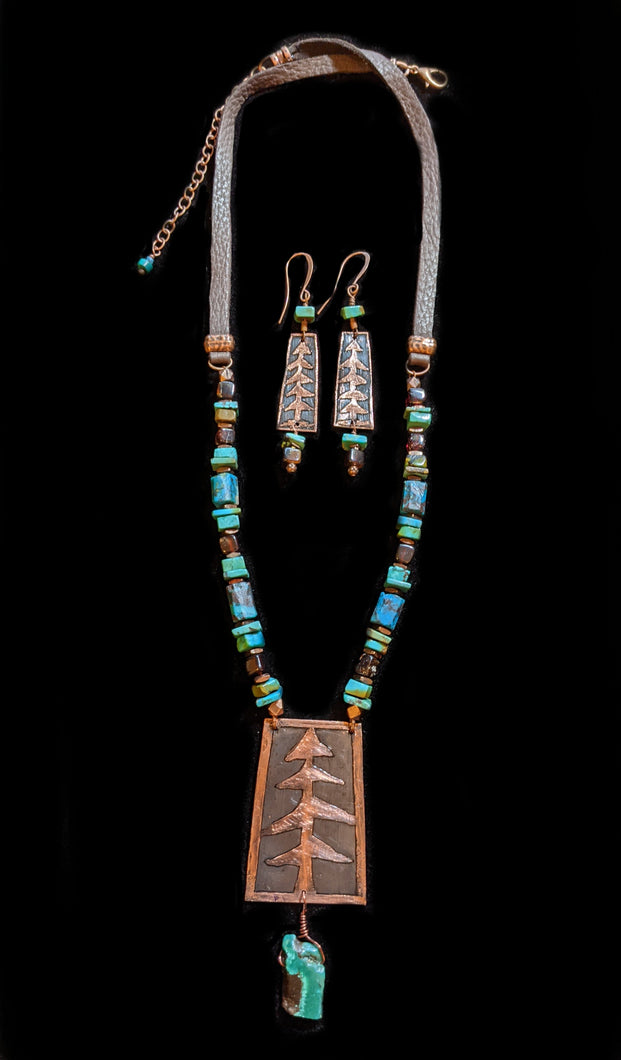 Pine Tree & Turquoise Set - Sunroot Studio