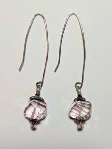 Pink Amethyst Earrings (long) - Sunroot Studio