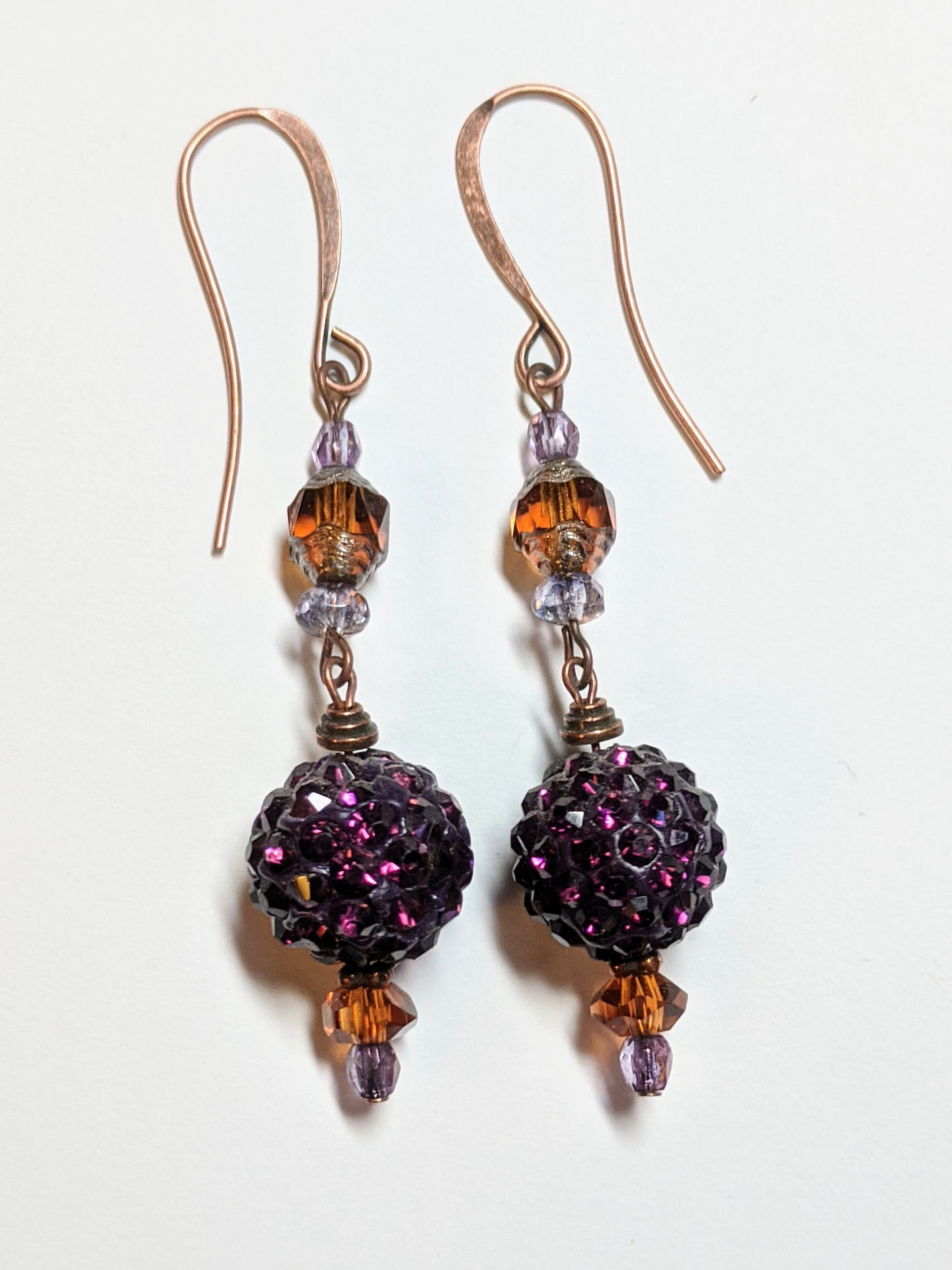 plum shamballa earrings - sunroot studio