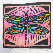 dragonfly lino print