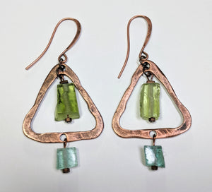 Roman Glass Triangle Earrings - Sunroot Studio