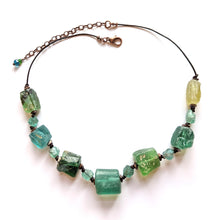roman glass & apatite necklace
