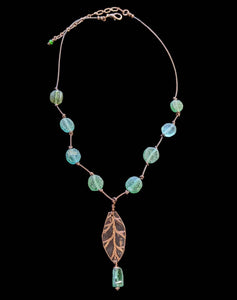 Copper Leaf & Roman Glass Set
