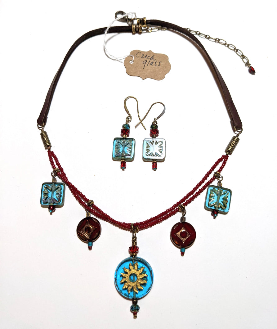 Tribal Sun Czech Glass Set - Sunroot Studio