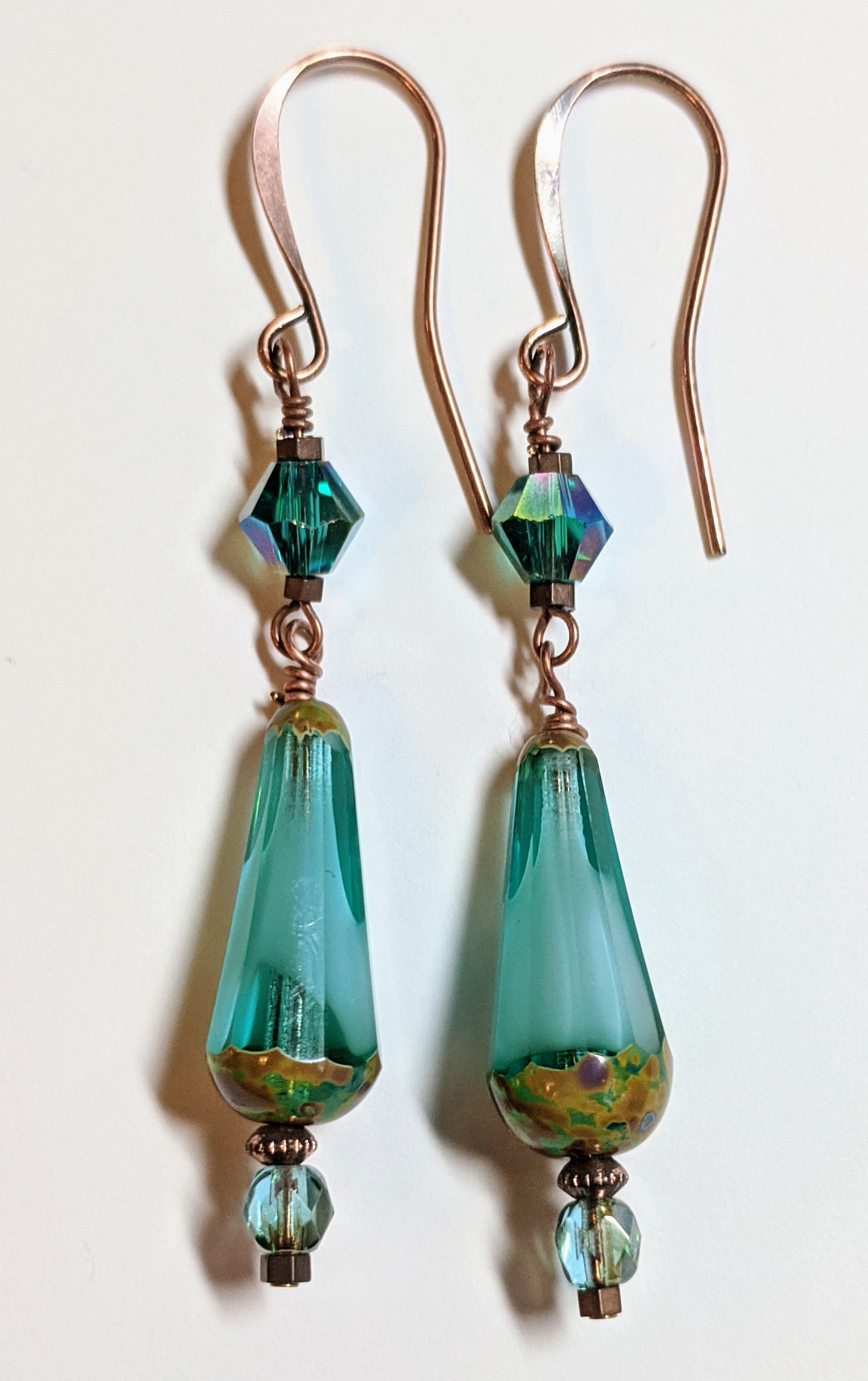 tear drop czech glass earrings - sunroot studio