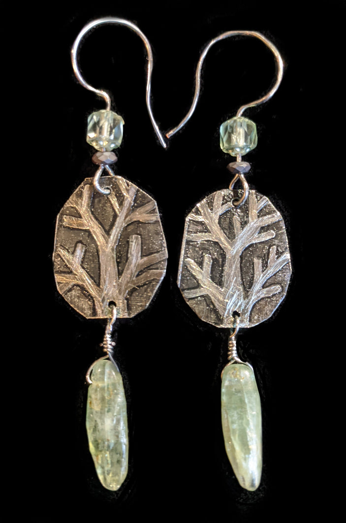 Tree & Kyanite Earrings - Sunroot Studio