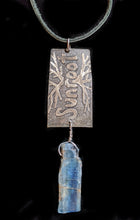 nickel silver tree & kyanite pendant set
