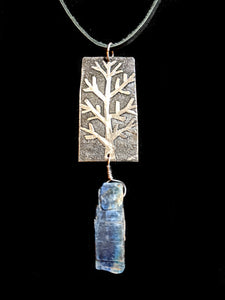 Nickel Silver Tree & Kyanite Pendant Set