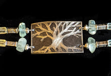 nickel silver tree & fluorite bracelet