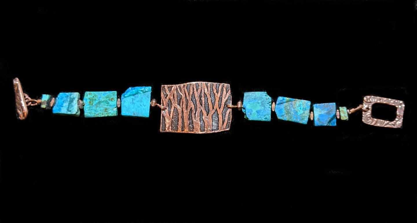 trees & chrysocolla bracelet