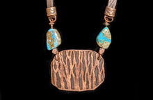 trees & turquoise pendant necklace