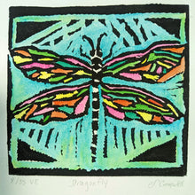 dragonfly lino print