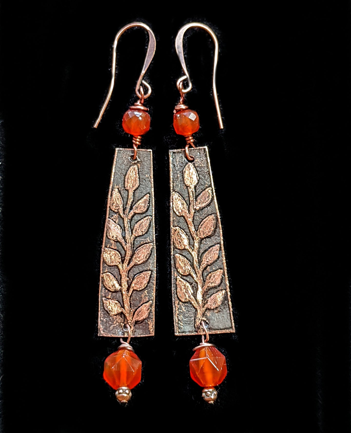vine & carnelian earrings