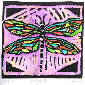 Dragonfly Lino Print