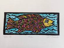 fish lino print