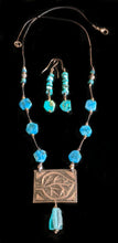 copper leaf & apatite necklace set