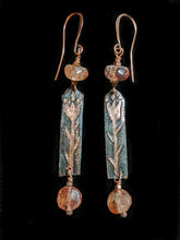 copper flower & sunstone earrings - sunroot studio
