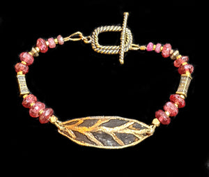 Leaf & Tourmaline Bracelet