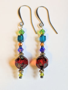 Multicolored Crystal Earrings # 3 - Sunroot Studio