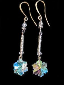 Crystal Snowflake Earrings # 9 - Sunroot Studio